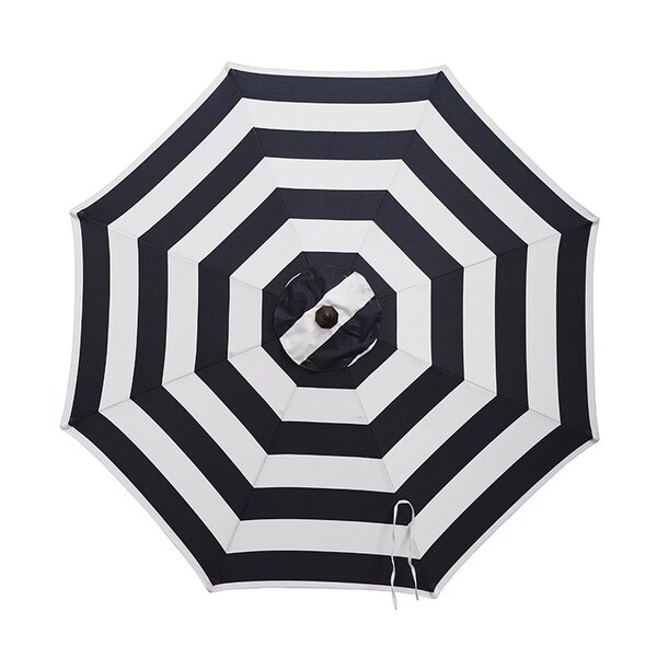 Living Accents 9 ft. Tiltable Navy White Stripe Market Umbrella UMA908G31OBD803 - main